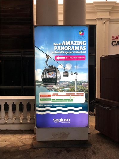 Backlit outdoor lightbox poster printed for a visitor attraction
